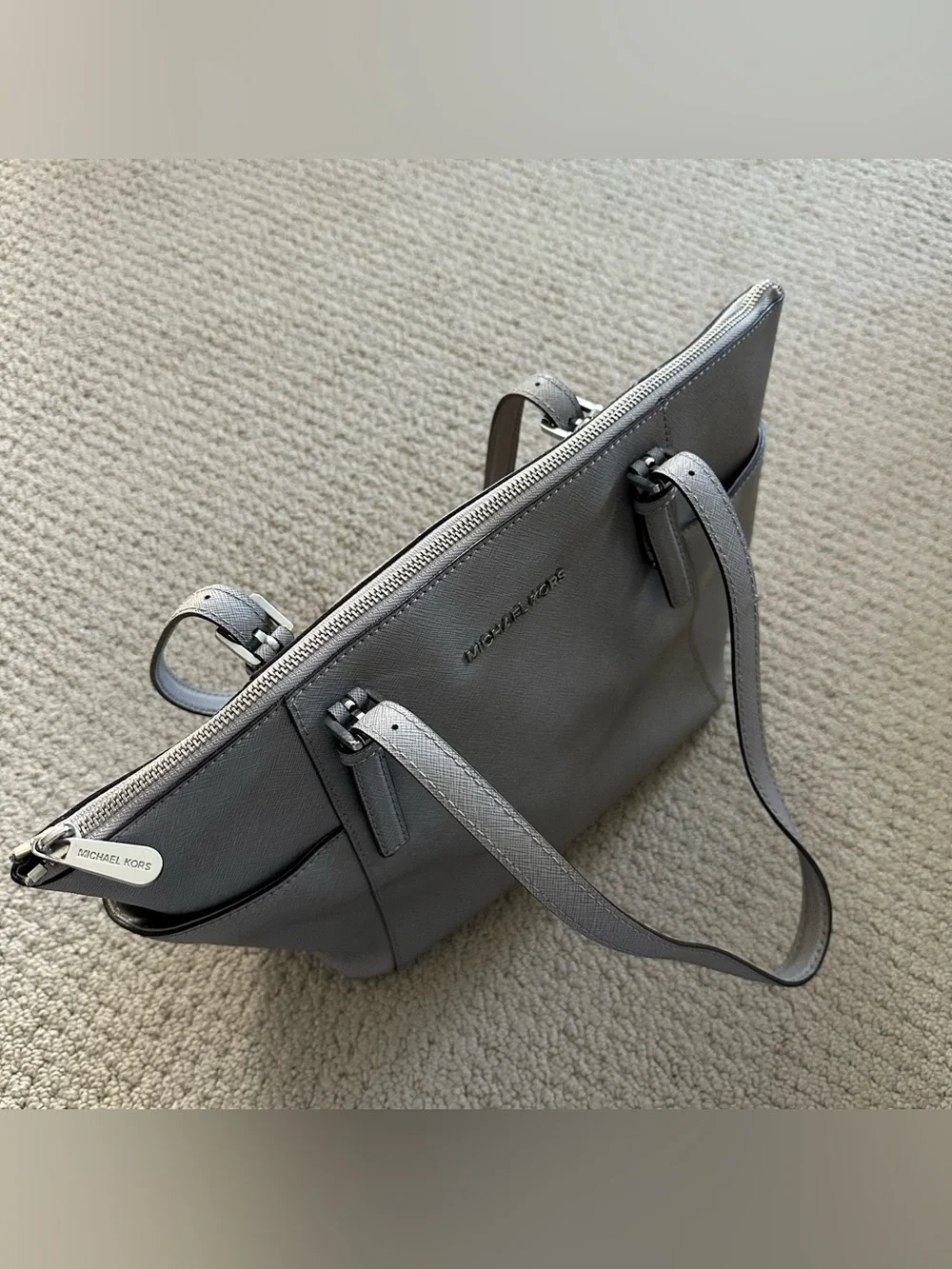 Michael Kors Gray/taupe Tote Bag with Exterior Pockets
